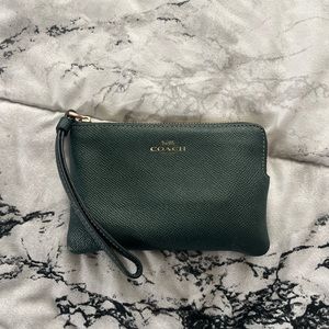 Green Coach wristlet